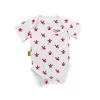 White organic cotton baby short sleeved bodysuit with cute red dragon design with two fasteners at bottom can be personalised