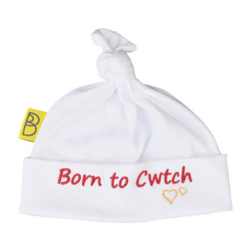 born to cwtch organic cotton baby hat by Babi Bw