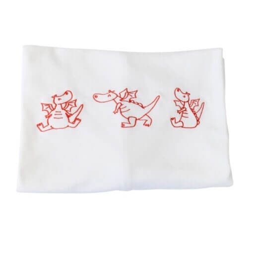 Organic Baby Blanket - Embroidered Dragons - Image 2