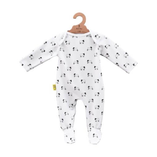 Organic cotton baby sleepsuit onesie one-piece suit babygrow - leaping Welsh lambs sheep design