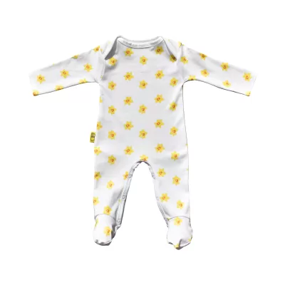 Organic Baby Sleepsuit - Happy Daffodils