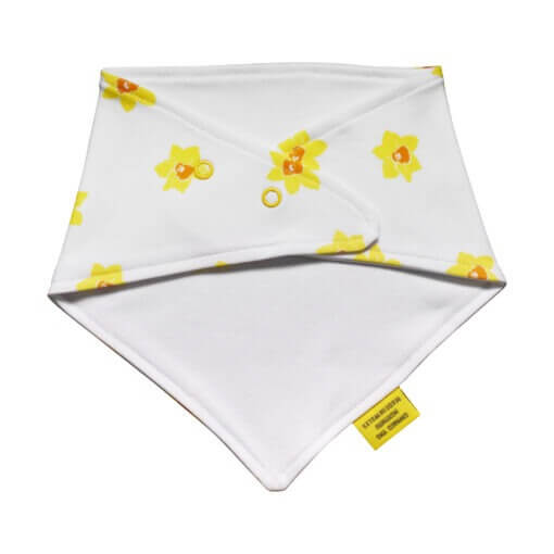 Welsh yellow daffodils organic cotton baby dribble bib by Babi Bw