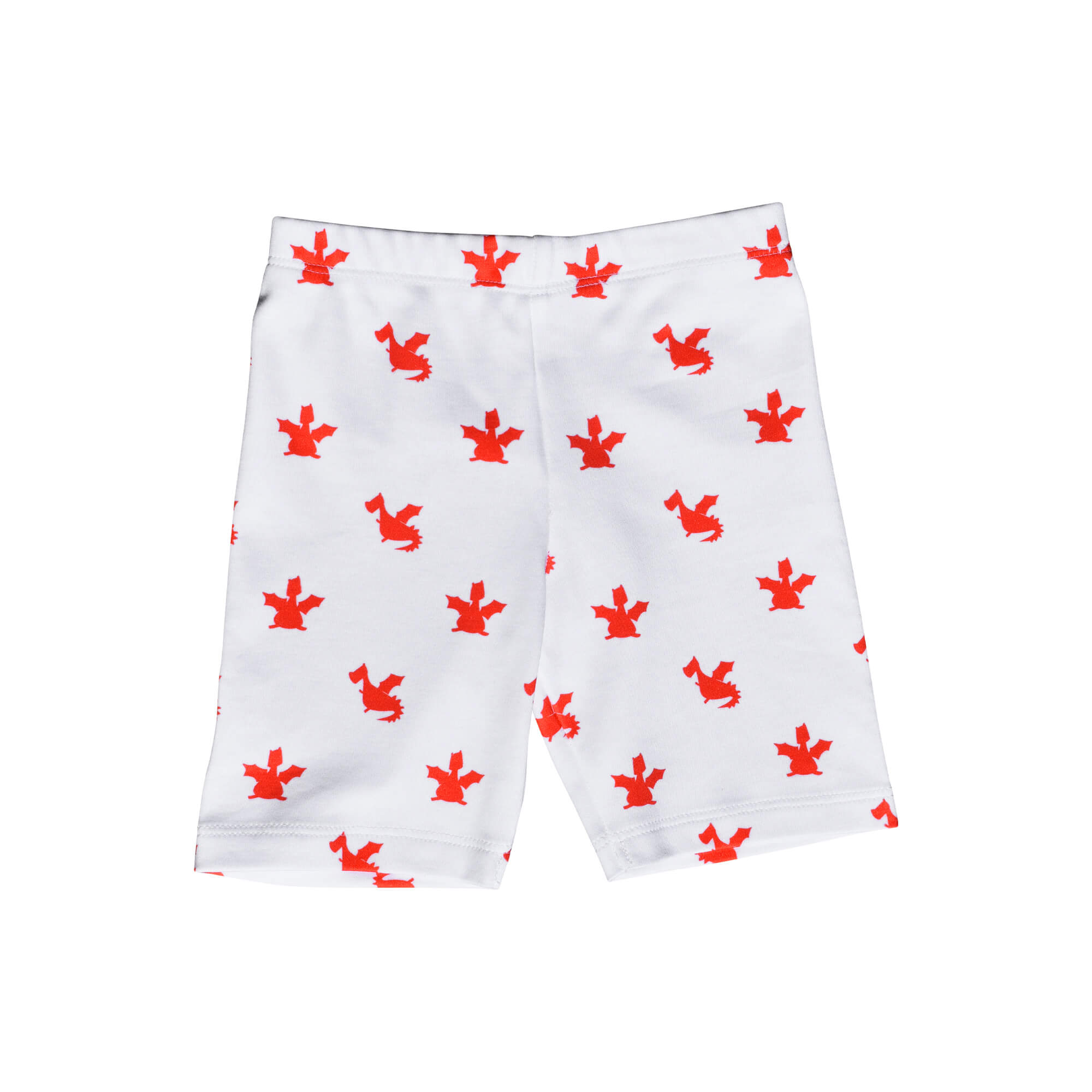 organic baby shorts- red dragon design. Made in Wales