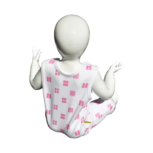 Handmade Organic Cotton Open-sleeved dungarees - pink Welsh tapestry design